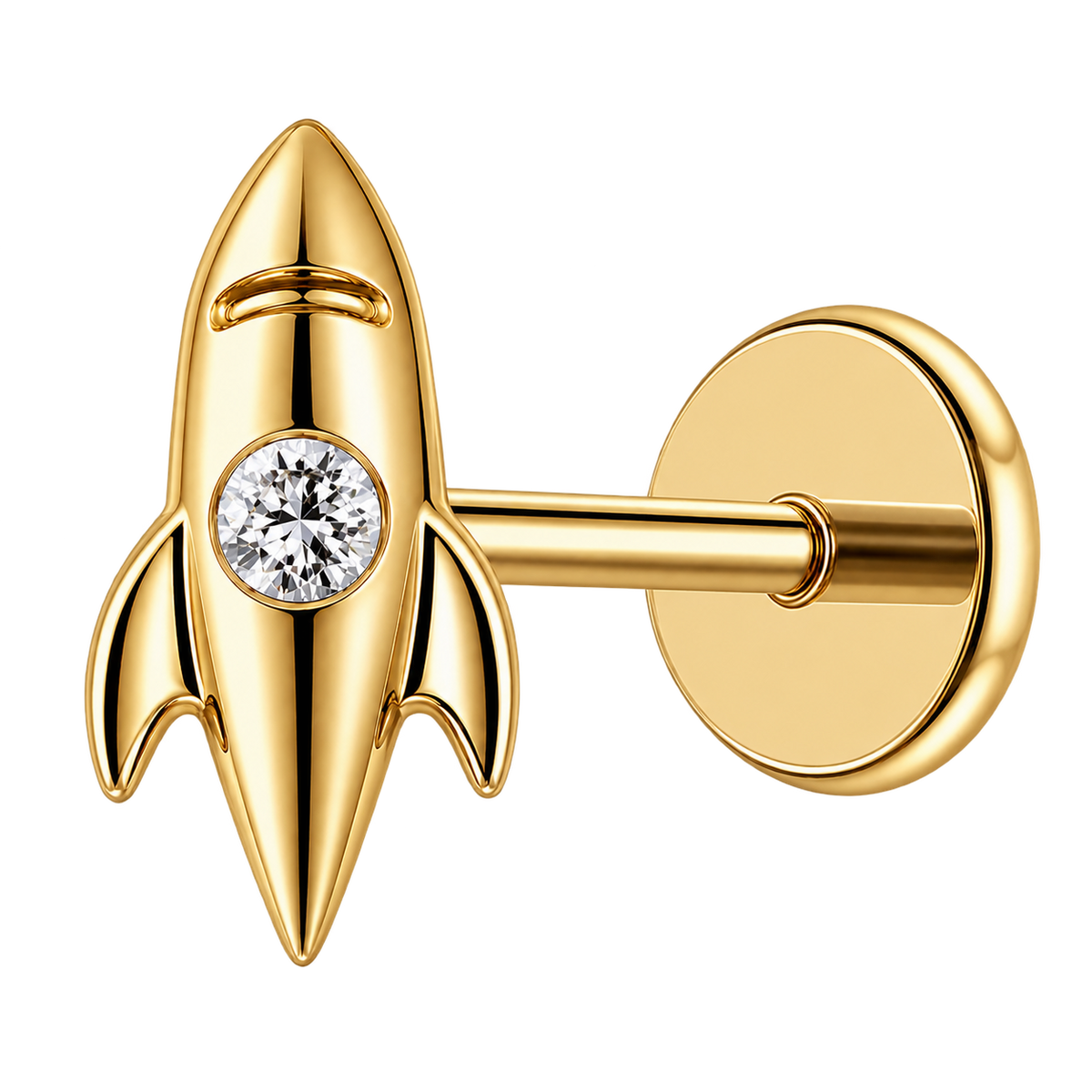 Piercing Titanium Labret Foguete | Linha Essencial