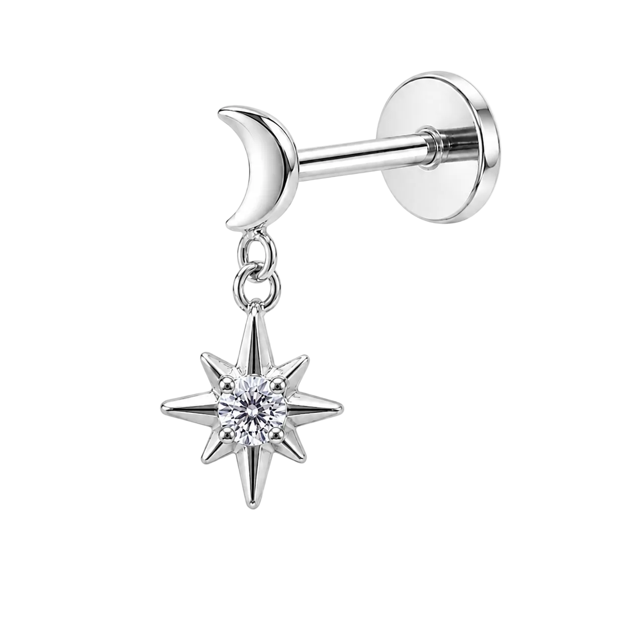 Piercing Lua Estrela Pendente