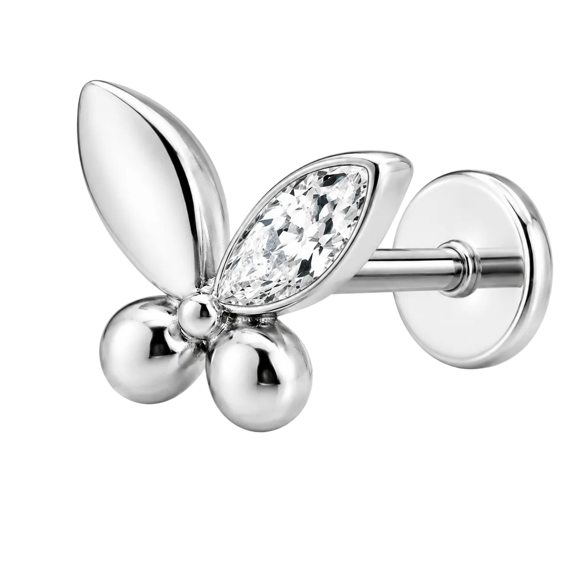 Piercing Titanium Labret MEIA Borboleta Mescla | Linha Premium
