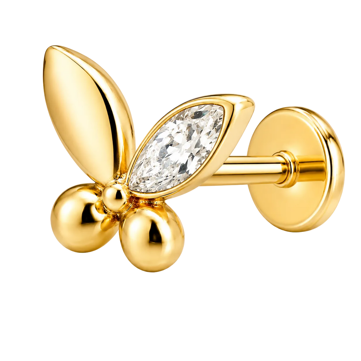 Piercing Titanium Labret MEIA Borboleta Mescla | Linha Premium