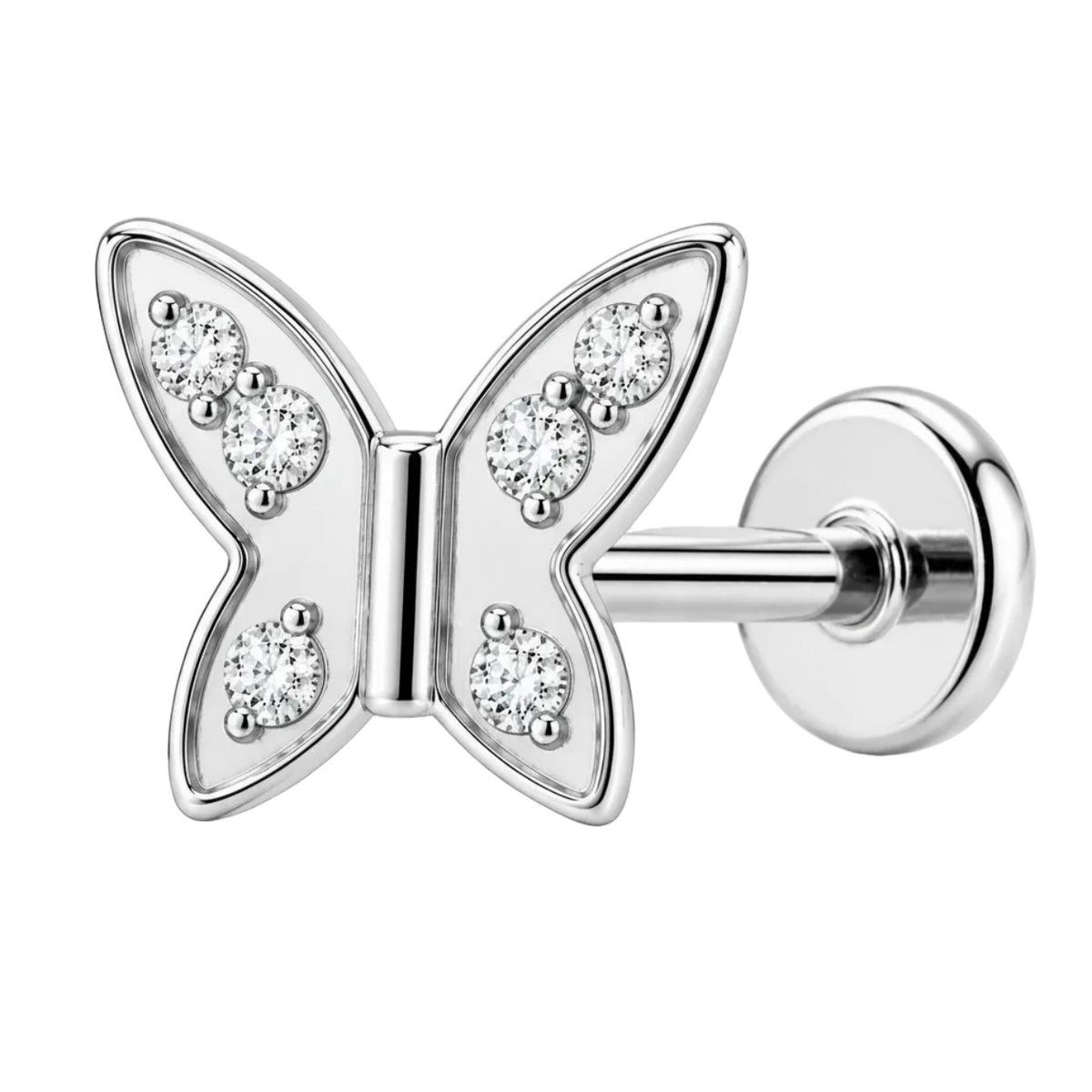 Piercing Titanium Labret Borboleta Nova | Linha Premium