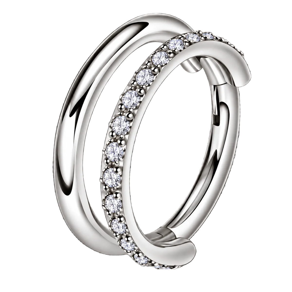 Piercing Titanium Argola Oslo Dupla (1 Lado) | Linha Premium
