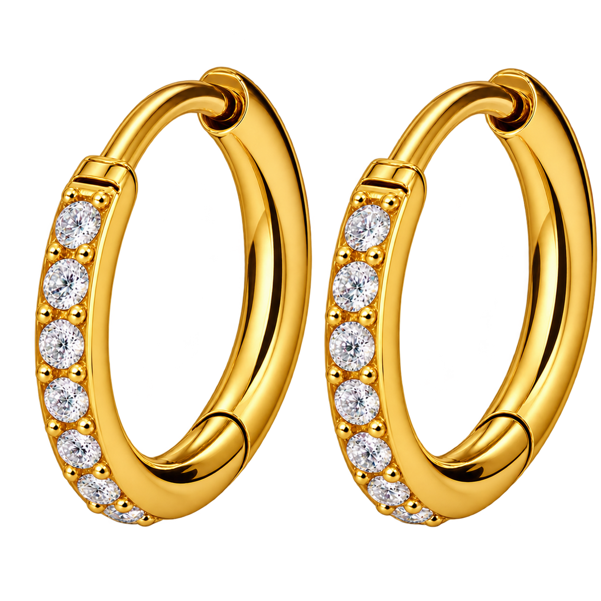 Piercing Titanium Argola Par de CZ | Linha Premium