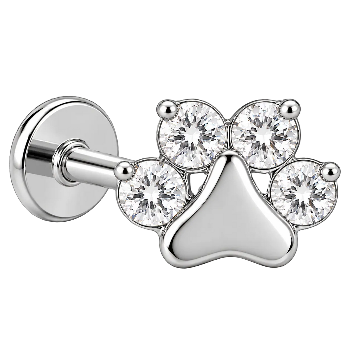 Piercing Titanium Labret Patinhas Grande/Pequena CZ | Linha Premium