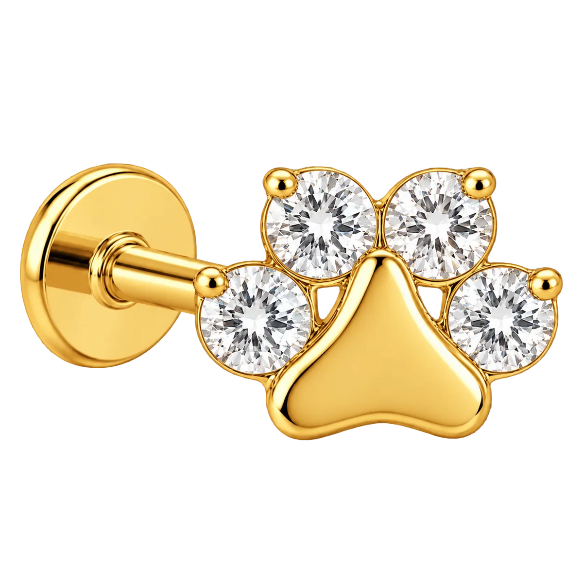 Piercing Titanium Labret Patinhas Grande/Pequena CZ | Linha Premium