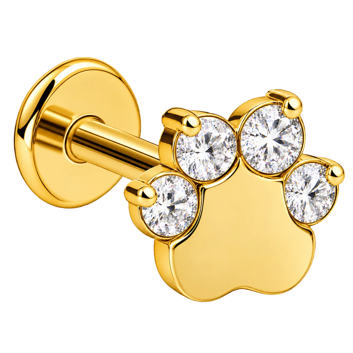 Piercing Titanium Labret Patinhas Grande/Pequena CZ | Linha Premium