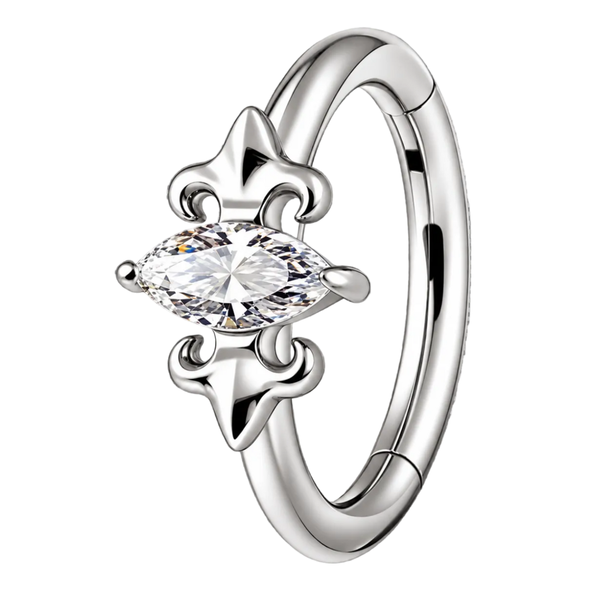 Piercing Titanium Argola Pingo Coroado | Linha Premium