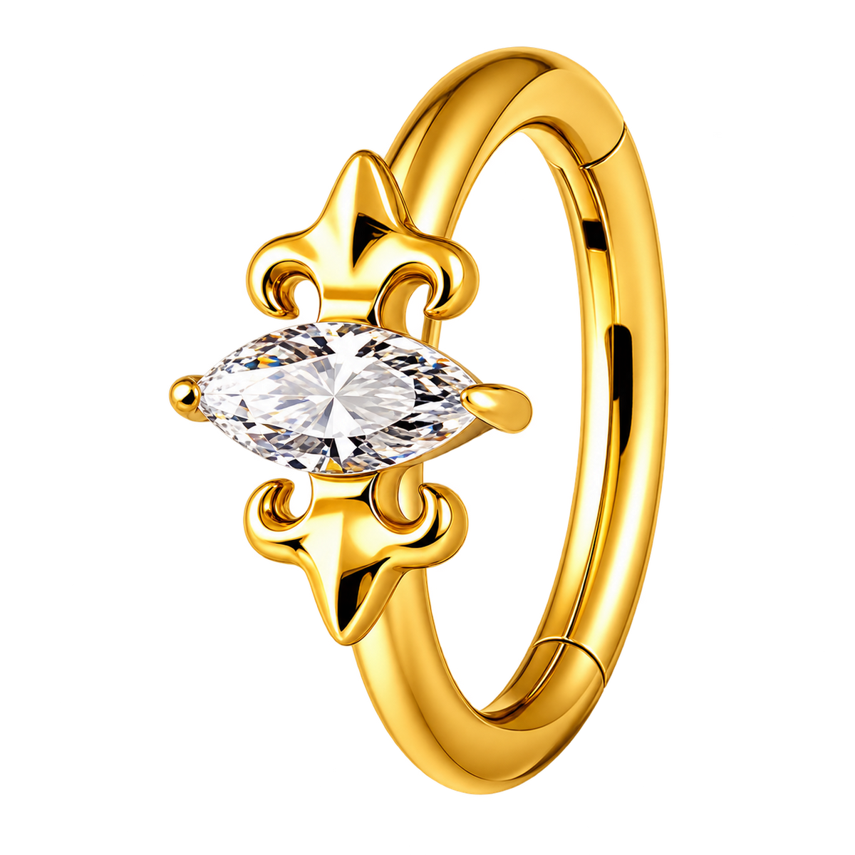 Piercing Titanium Argola Pingo Coroado | Linha Premium