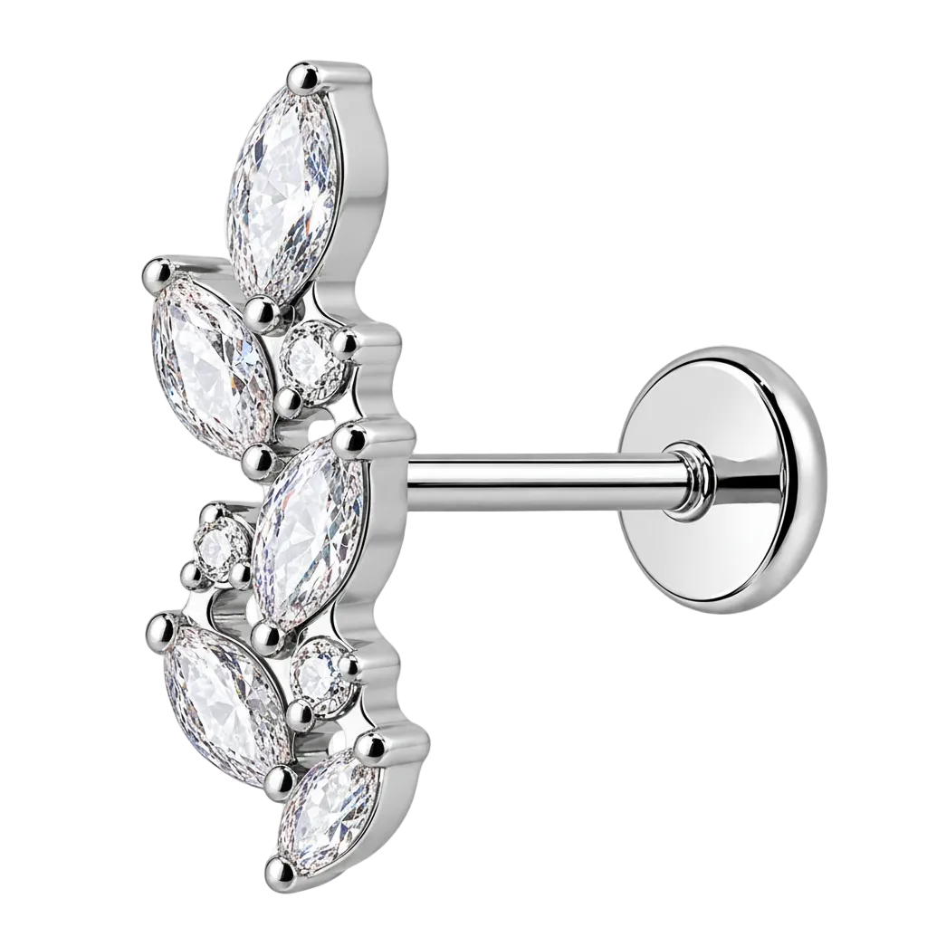 Piercing Titanium Labret Primavera Luxo | Linha Premium