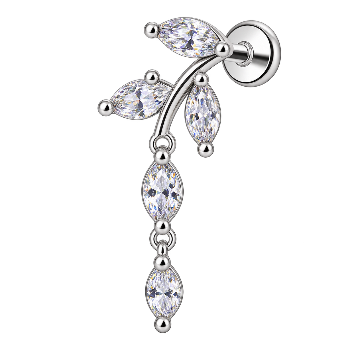 Piercing Titanium Labret RaminhoS com Pendente | Linha Premium