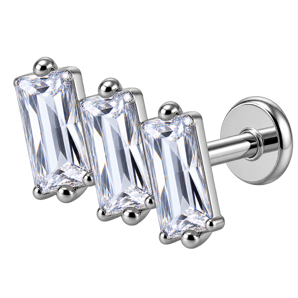 Piercing Titanium Labret Retângulo de Inclinação | Linha Premium