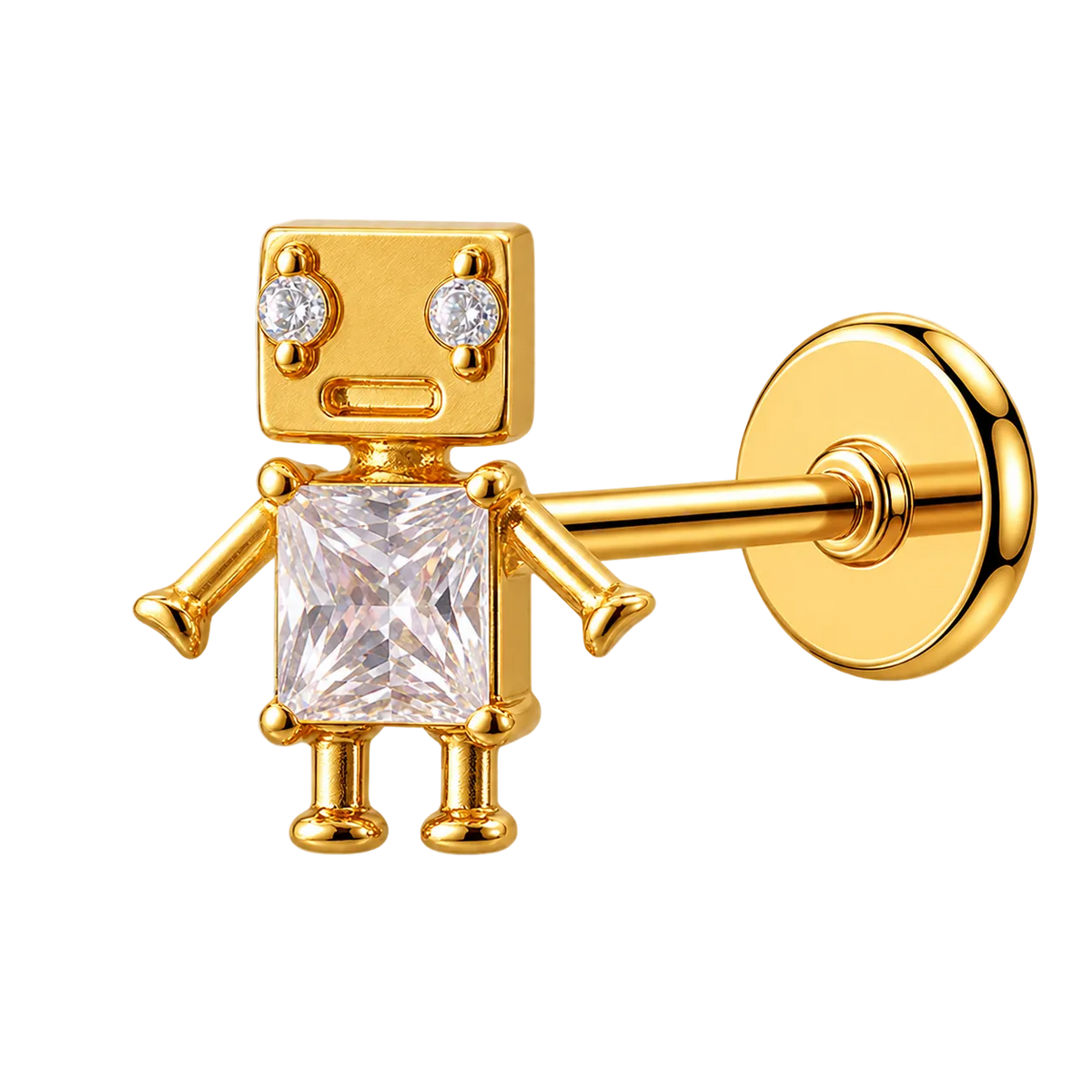 Piercing Titanium Labret Robozinho | Linha Essencial