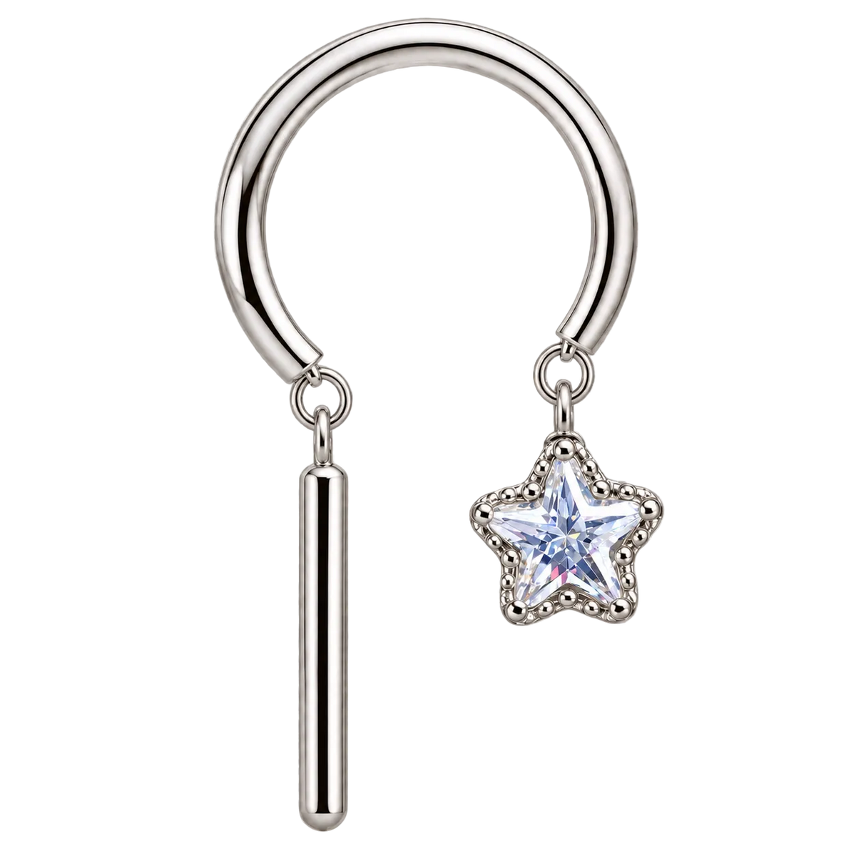 Piercing Titanium Argola  Aberta Pendente Sino | Linha Premium