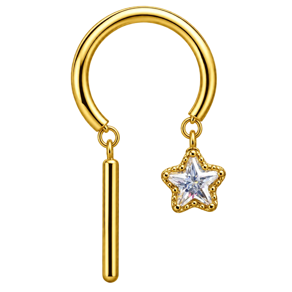 Piercing Titanium Argola  Aberta Pendente Sino | Linha Premium