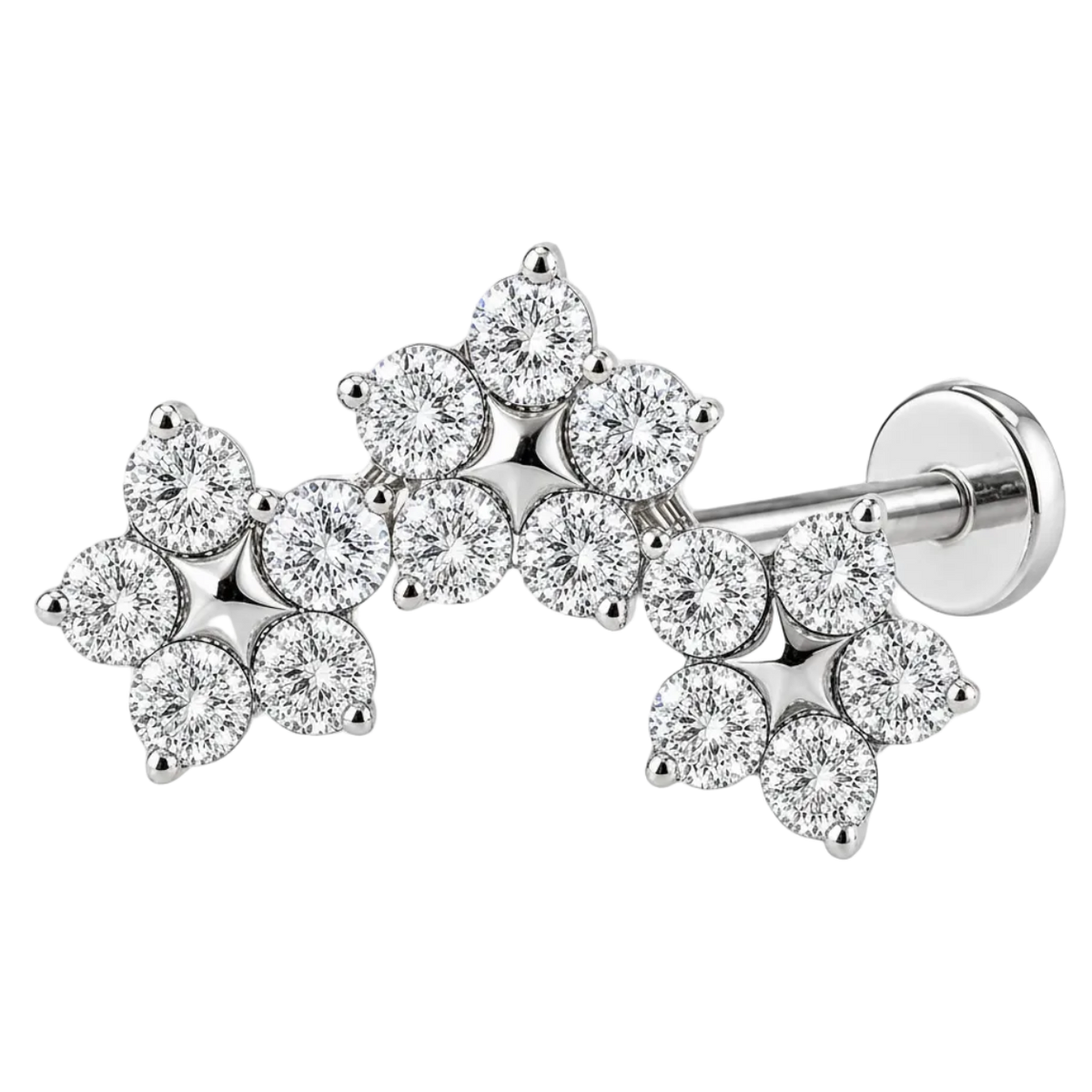 Piercing Titanium Labret Cascata Trindade Flores | Linha Premium