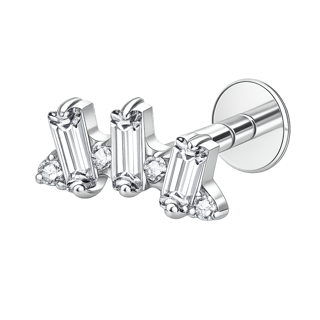 Piercing Titanium Labret Trio MIX | Linha Premium