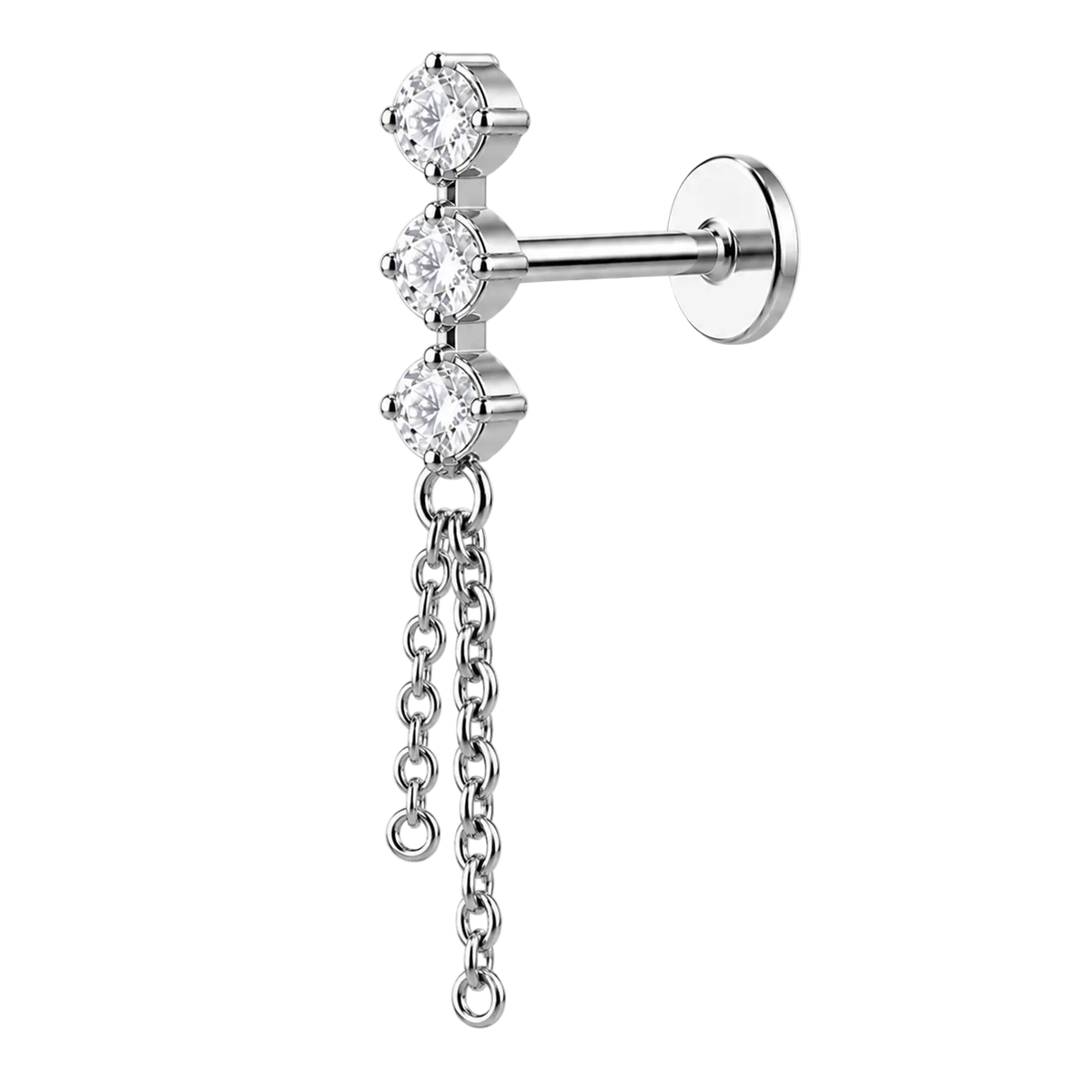 Piercing Titanium Labret Ponto de Luz Correntes Diversos | Linha Essencial